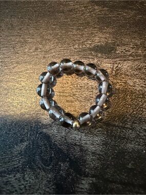 Smoky Quartz Stretchy Ring with Good Bead..